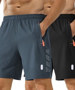Short de sport kuzwufs Homme Séchage Rapide Cour Court Pantalon Fitness avec Poche Zippée