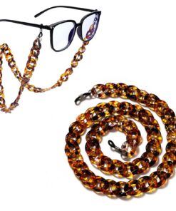 Chaîne de Lunettes pour Femmes Mode Ambré Support Anti-Chute Chaîne de Montures de Lunettes en Acrylique Ambré Vintage