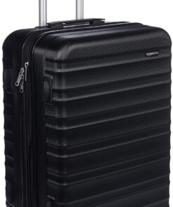 Amazon Basics | Valise de voyage à roulettes pivotantes | Taille 68 cm | Noir | Idéal pour voyageurs fréquents | Idéal p