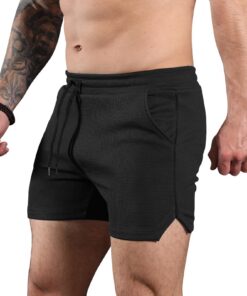 Comilaka Short Sport Gaufre Homme Été Jogging Court Short de Musculation pour Entraînements Gym