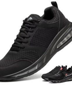 ISOOUS Chaussures de Sécurité Antidérapantes pour Homme et Femme Coussin d'Air Chaussures de Travail Embout d'Acier Bask