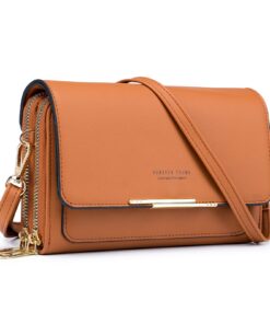 Sac à Téléphone Portable Femme en Cuir PU - Petit Sac Bandoulière - Réglable - Ideal pour Femmes
