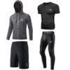 MEETYOO Tee Shirt Compression Legging Sport Fitness Manches Courtes Jogging Musculation