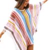 CUPSHE Maillot de Bain Femme À Col En V Et Rayures ColoréesPour Femmes En VacancesÀ Journéees ChaudeDesign UniqueEté 202