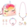 Sac a Main Unicorn Bijoux Enfants Fille Anniversaire de Fête|bracelet d'oreille|collier