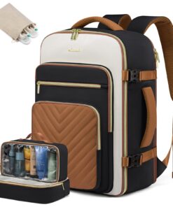 LOVEVOOK Sac à Dos Étanche Femme pour Voyage Cabine Avion OEKO-TEX 45x36x20, Sac de Travail École avec Ordinateur Portab