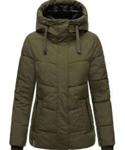 Veste d'hiver chaud Navahoo femme matelassée capuche col en fourrure synthétique amovible S-3XL