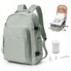 Sac à Dos Sous Vide Compression 45x36x20 Litres, Voyage Cabine Avion Avec Pompe Airbag, Sac Berghsalz Gris Vert
