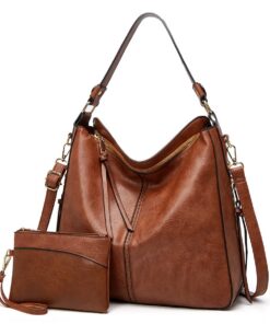 Lifetooler Sac à Main PU Cuir Ensemble de 2 Pièces Sacs Bandoulière Fourre-Tout Femmes pour Travail,Voyage,Shopping Li