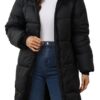 Maeau doudoune longue à capuche femmes hiver chaud en duvet matelassé fermeture éclair veste rembourrée parka long casua