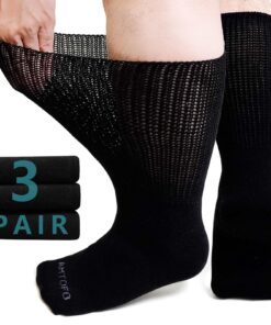 Chaussettes diabétiques sans élastique et sans coutures ZFSOCK Homme et Femme OEKO-TEX STANDARD 100_amples Mi-mollet