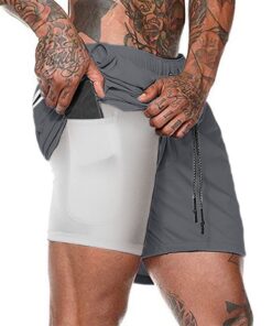 Shorts de Course Homme Kfnire Séchage Rapide avec Poches Zippées Shorts de Course Homme Kfnire 2 en 1 Séchage Rapide