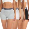 WIRARAPA Boxer Femme en Coton Anti-Frottement Shorts Caleçons Femmes 3'' Inseam Lot de 4 - Souacieuses Anti-Frottement,