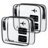 Aucuu 2PCS Trousse de Toilette Transparente pour Homme et Femme - Kit de Voyage pour l’Avion - Sac de Rangement Cosmétiq