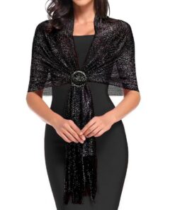 MUNSKT Châles métalliques étincelants avec boucle pour soirée, accessoires élégants pour robes de mariage et robes de so