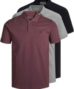 JACK & JONES polos homme manches courtes slim fit noir blanc bleu gris XL XXL