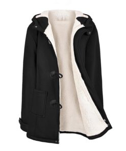 Vancavoo Wintermantel Damen Warm Global Recycled Standard Plüsch Jacken Hoodie Coat Kapuzenjacke für Die Kälte