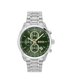 BOSS Montre Chronographe Quartz Calendrier Homme Grand Prix 44 Acier Inoxydable Cuir