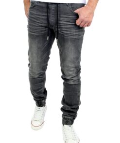 Pantalon de jogging en jean RS-2073 taille slim pour homme