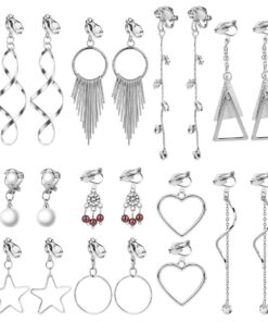 Boucles d'oreille Clip Hifot Femmes et Filles 10 Paires Pendantes Non Percées Longues