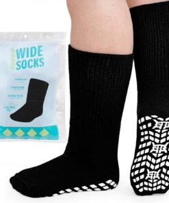 Chaussettes diabétiques antidérapantes ZFSOCK Homme: Femme sans élastique sans couture non comprimantes amples socquette