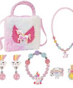 OSDUE Sac Licorne Bijoux Enfants Fille Cadeau 2-7 Ans