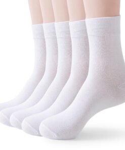 Chaussettes Femme Douces et Respirantes 39-42, 5 Paires en Coton Peigné de Sport, Taille Adaptable pour Femmes Hommes
