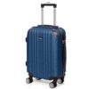 Todeco Valise Cabine Rigide ABS, Valise Légère avec 4 Doubles Roues - Voyage 55x35x22cm, Bleu Foncé