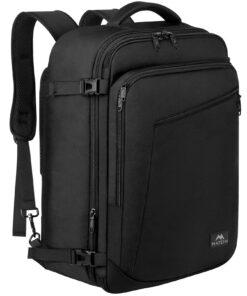 MATEIN Bagage Cabine Extensible, Sac à Dos Voyage pour Homme Femme, Imperméable Travel Backpack, Noir