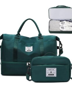 Sac de Voyage Imperméable JXCTNNU Vert Foncé pour Femme Homme