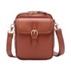 GMBYLBY Sac à bandoulière antivol unisexe en cuir synthétique vintage avec plusieurs poches pour cartes, sangle réglable