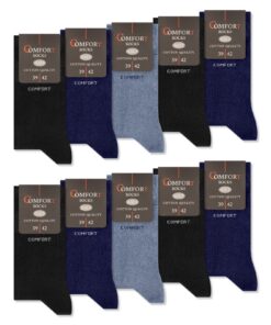 Chaussettes Coton Confort sockenkauf24 Homme et Femme (10 Pairs) sans Elastique et Couture