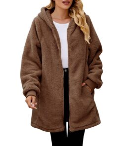Veste polaire generique femme longues manches chaude fermeture éclair extérieure hiver automne
