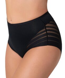Leonisa Culotte Tirant Haut avec Contrôle Abdominal & Bandes Tulle - Lot de 2 (Taille Unique)