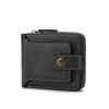 Portefeuille Homme en Cuir PU avec Fermeture Glissière et Fenêtre pour Cartes (Noir)