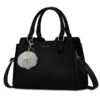 IGOLUMON Sac à Main Femme Noir pour Travail et Université - Cuir - Sac Bandoulière et à Main - Besace Sacoche Fourre-Tou