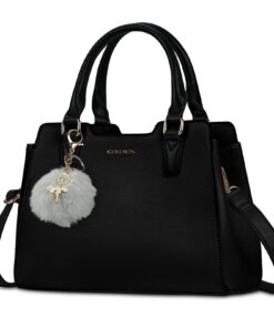 IGOLUMON Sac à Main Femme Noir pour Travail et Université - Cuir - Sac Bandoulière et à Main - Besace Sacoche Fourre-Tou