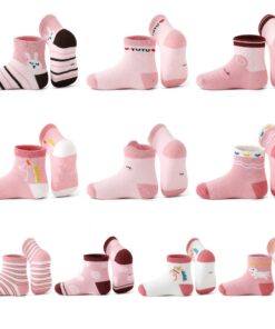 HaimoBurg chaussettes en coton respirantes pour enfants 1-5 ans chaussettes bébé fille