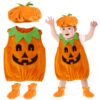 Funmo Citrouille Costume pour Enfant Halloween Déguisement Fille Garçon