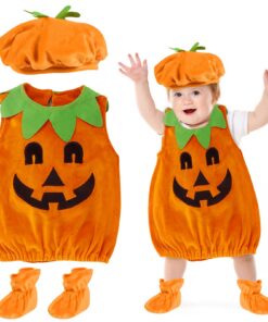 Funmo Citrouille Costume pour Enfant Halloween Déguisement Fille Garçon