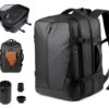 LIROPAU Sac à dos de voyage 62L extensible et imperméable avec pompe à vide pour randonnée et voyages