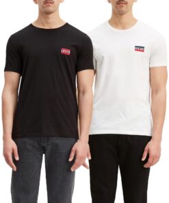 Levi's 2-Pack Crewneck Graphic Tee T-Shirt Homme - Mode Masculine Ete - confort et Style - M,L,XL,XXL - Top En Tee-Shirt
