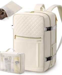 HOMIEE Sac à Dos Cabine 40L Imperméable pour Voyage Avion - 17,3" Ordinateur Portable, Rangements pour Vêtements/Chaussu