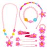 Bijoux Enfants Collier Bracelet Bague Boucles d'oreilles Clip Pinces à Cheveux Set Cadeaux Jeu d'habillage