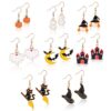 Hifot Boucles d'oreilles Halloween Citrouille Araignée Squelette Horreurs Femmes Enfants 8 Paires Accessoires Bijouterie