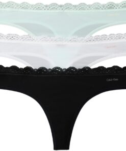 Calvin Klein Thong Blanc 3PK LV00QD5300 Femmes pour le Bain