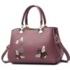 VARLIVOO Élégante Sac à Main Dames PU Cuir Violet Voyager Travail Rihanna