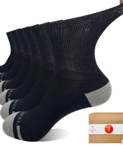 Chaussettes diabétiques SOJOFEL homme femme - Grande taille coton coussin sans élastique sans coutures pour pieds gonflé