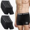 Boxers Feynoss Homme Noir Élastique Confortable Lot de 12 OEKO-TEX.Standard 100