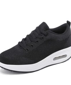 HSYOOES Femmes Baskets de Course Respirantes Compensées Fitness Jogging Marche Sport Mode